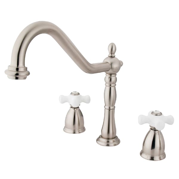 Widespread Kitchen Faucet, Brushed Nickel